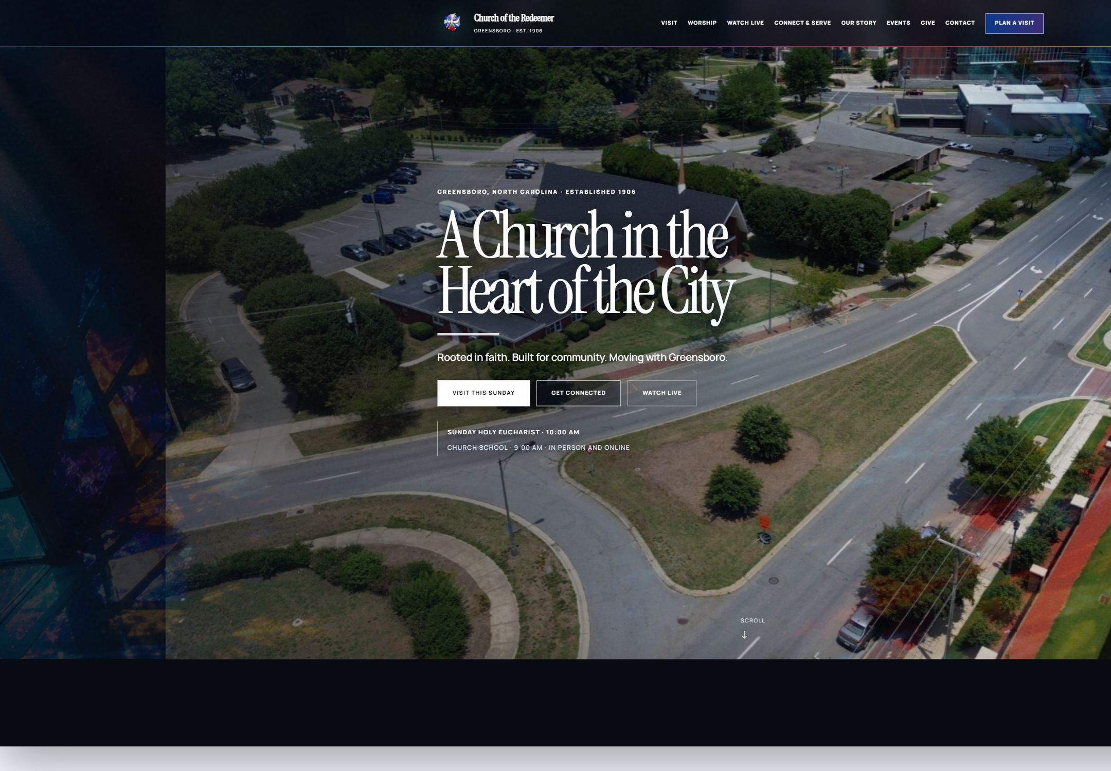 Redesigned Church of the Redeemer homepage