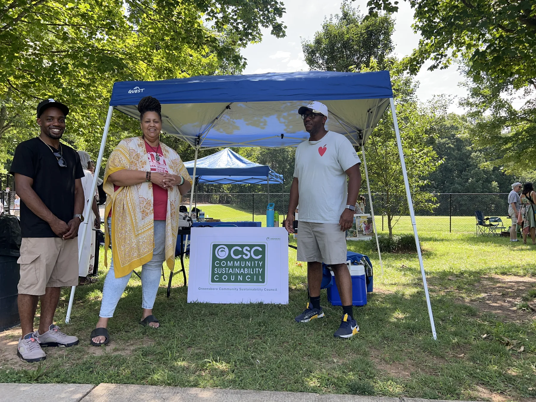 Greensboro Community Sustainability Council outreach booth at a Juneteenth event