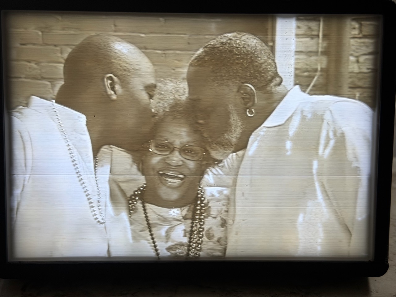 Custom Memory Light glowing with a family photograph